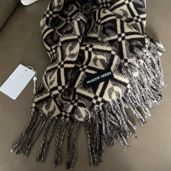 NWT Marine Serre Brown Wool Scarf - Picture 6 of 10